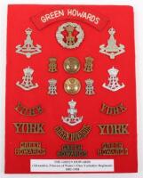 Board of Badges Relating to the Alexandra Princess of Wales Own Yorkshire Regiment The Green Howards