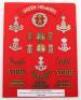 Board of Badges Relating to the Alexandra Princess of Wales Own Yorkshire Regiment The Green Howards
