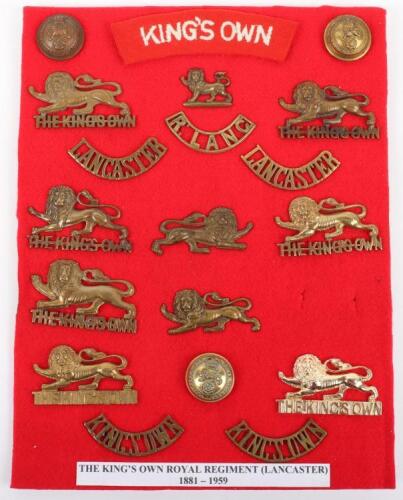 Board of Badges Relating to the Kings Own Royal Regiment (Lancaster)