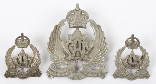 Scarce Small Type Canadian Air Force 1920’s Cap and Collar Badge Set