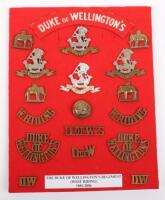 Board of Badges Relating to the Duke of Wellingtons West Riding Regiment