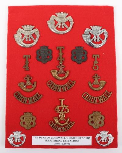 Badges of the Territorial Battalions of the Duke of Cornwall Light Infantry