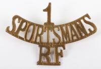 Rare 1st Sportsmans Battalion Royal Fusiliers Shoulder Title