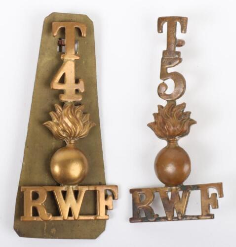 4th & 5th Territorial Battalion Royal Welsh Fusiliers Regiment Shoulder Titles