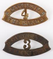 3rd & 4th City Battalion Kings Liverpool Regiment Shoulder Titles