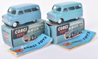 Two Boxed Corgi Toys 404M Bedford Dormobile Personnel carriers