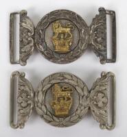 * 2x Victorian Levee Pattern Sword Waist Belt Buckles