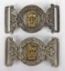 * 2x Victorian Levee Pattern Sword Waist Belt Buckles