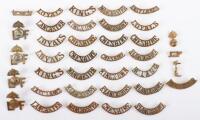 Selection of Brass Regimental Shoulder Titles