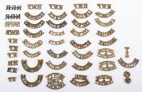Selection of Brass Regimental Shoulder Titles