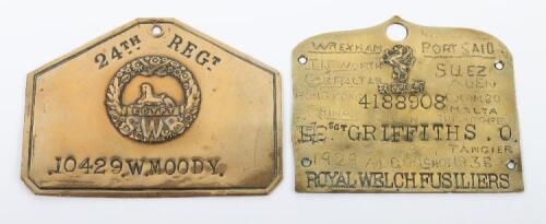 Brass Regimental Duty / Bed Plates of South Wales Borderers and Royal Welch Fusiliers Interest,