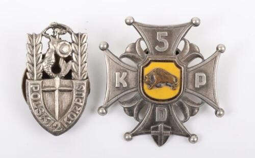 WW2 Polish 5th Kresowa Infantry Division Breast Badge