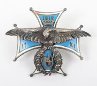 Polish 4th Lancers Officers Breast Badge