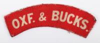 Scarce WW2 Ox & Bucks Light Infantry Printed Shoulder Title