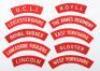 10x WW2 Printed Cloth Shoulder Titles