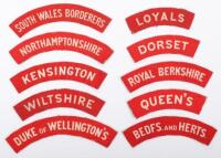 10x WW2 Printed Cloth Shoulder Titles