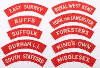 10x WW2 Printed Cloth Shoulder Titles