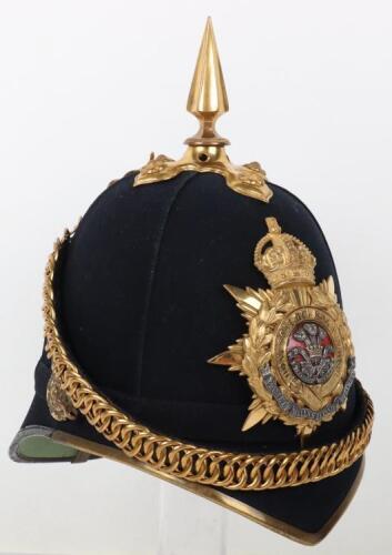 Post 1902 Prince of Wales Leinster Regiment Officers Home Service Helmet Attributed to Lieutenant Colonel Warner Hastings, 15th Earl of Huntingdon