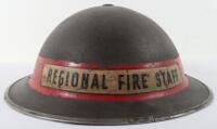 WW2 British Home Front Regional Fire Staff Steel Helmet