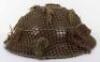 WW2 British Herefordshire Regiment Steel Combat Helmet with Camouflaged Net Cover - 3