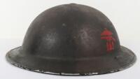 WW2 British Royal Marines Commando Marked Steel Camouflaged Combat Helmet
