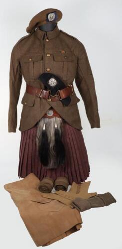 Full WW1 Uniform Group & Ephemera of Arthur Werner 14th (London Scottish) County of London Regiment