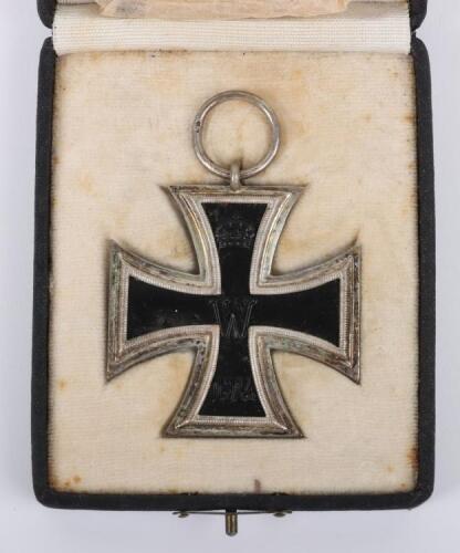 Cased Imperial German Iron Cross 2nd Class Awarded to a Bavarian Soldier