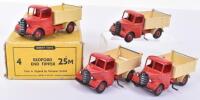 Dinky Toys 25M Four Bedford End Tippers in Trade Box