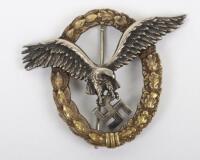 Luftwaffe Pilots Badge by C E Juncker Berlin