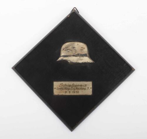 Pre War German Shooting Prize Plaque