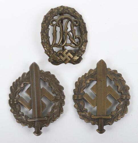 Third Reich SA Sports Badge in Bronze by E Schneider
