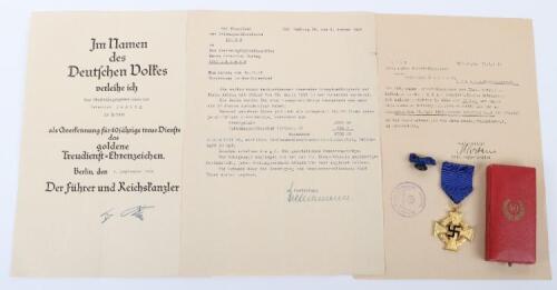 Third Reich 40 Year Faithful Service Decoration and Citation Group