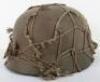 WW2 German Normandy Camouflaged Steel Combat Helmet with Camouflage Net Fitted - 3