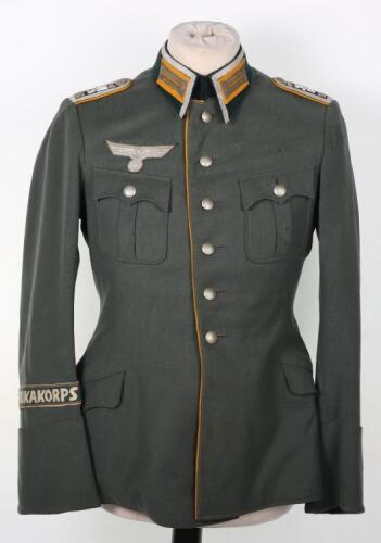 Third Reich Cavalry NCO&rsquo;s Walking Out Parade Tunic with Private Purchase Afrikakorps Cuff Title