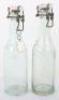 2x Glass Carlsberg Bottles with Swastika Bottle Tops - 2