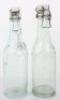2x Glass Carlsberg Bottles with Swastika Bottle Tops - 4