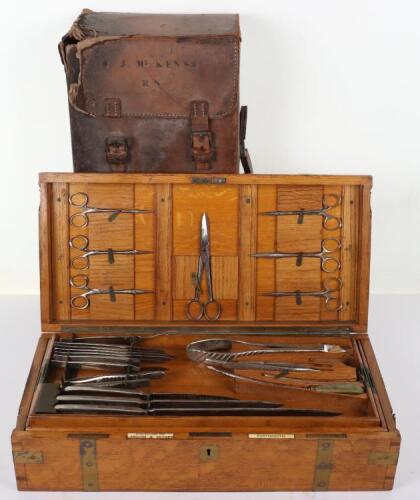 WW1 Royal Navy Surgeons Kit Belonging to Surgeon Commander Francis John Louis Philip McKenna Royal Navy, Who Was Serving on HMS Liverpool During the Battle of Heligoland Bight in 1914 and Later on HMS Barham