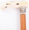 ^ Good 19th century ivory handled Malacca walking cane - 2