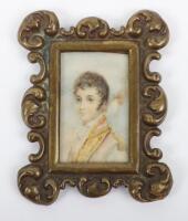 Small Georgian Portrait Miniature of a Military Officer by R Packer
