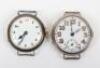 2x WW1 Engraved Wristwatches