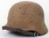 WW2 German Mediterranean Theatre Camouflaged Steel Combat Helmet