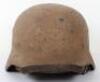 WW2 German Mediterranean Theatre Camouflaged Steel Combat Helmet - 8