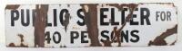 WW2 British Home Front Public Shelter Enamel Sign