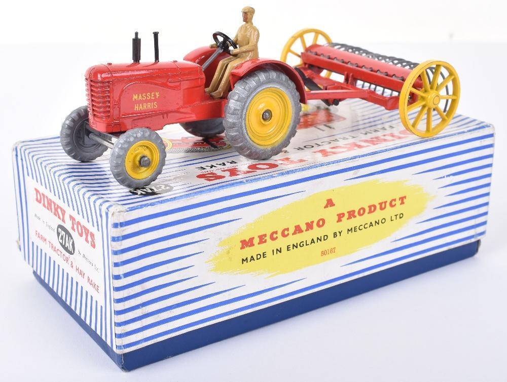 Dinky Toys 27AK Farm Tractor & Hay Rake