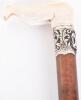 ^ Walking stick 34.5” c.1900, ivory handle carved as a naked female lower torso ‘diving’ into the stick - 2