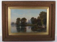 John Mulcaster Carrick (1833-1896), oil on canvas, scene of the Thames at Twickenham