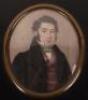 A 19th century portrait miniature on porcelain of a gentleman (cracked) - 2