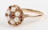 A 9ct gold, pearl and garnet cluster ring - 3