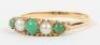 An 18ct gold turquoise and pearl ring - 7