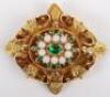 An 18ct gold, emerald and opal lozenge shaped brooch, - 3